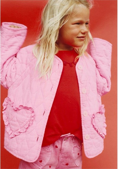 Fleurs Chic Yeni Sezon Fleurs Kids Kapitone Mevsimlik Ceket Pembe