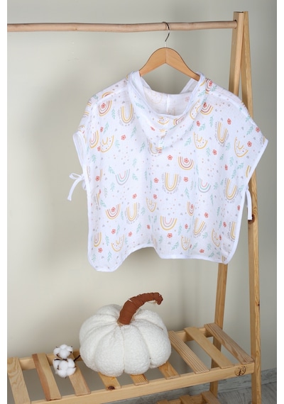 Luckka %100 Pamuk Bebek Çocuk Müslin Panço - Ztpanço 001