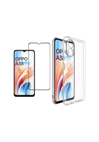 Oppo A38 İle Uyumlu Telefon Kılıfı Ve Tam Kaplayan Seramik Ekran Koruyucu