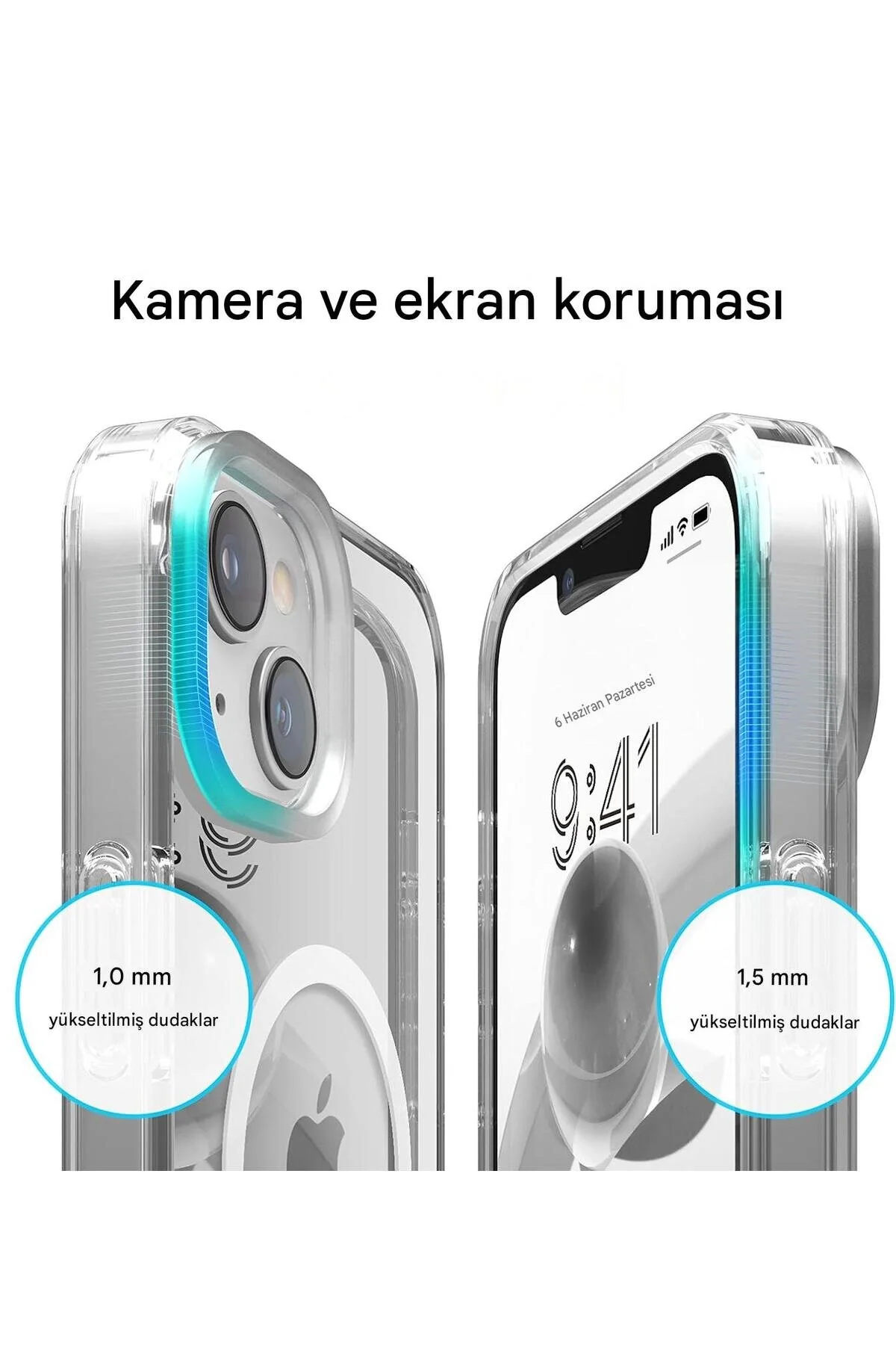 İphone 14 Plus Şeffaf Mika Kılıf Magsafe Uyumlu Sararmayan İnce Koruyucu Telefon Kılıfı Seffaf