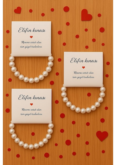 10 Adet İnci Bileklik - Kına Hediyesi - Nişan Hediyesi - Bride Hediyesi - Lastiklidir.