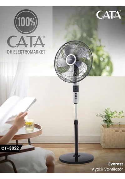 Cata Ct-3022 45 Cm 5 Pervaneli 50 Watt 3 Kademe Bakır Motor Ayaklı Vantilatör