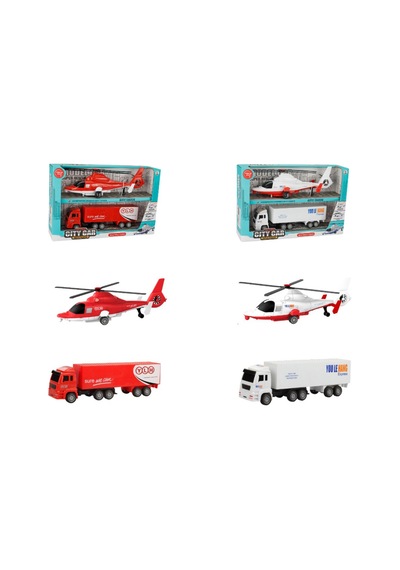 City Car Helikopter Ve Kamyon İkili Araç Seti