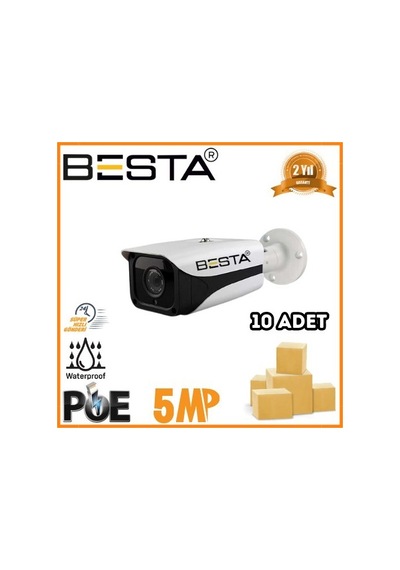 5 Mp 4 Bıg Led Ip Poe Bullet Güvenlik Kamerası 10 Adet Koli