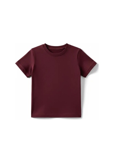 Poala Kids Bordo Pamuklu Basıc Tışört
