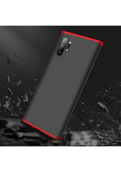 Galaxy Note 10 Plus Kılıf Zore Ays Kapak Siyah-Kırmızı