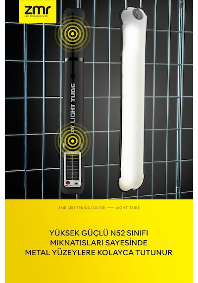 Light Tube Led Güneş Enerjili Şişirilebilir Tüp Işık 4000mah Outdoor 24 Saat Kamp & Acil Durum Işığı Siyah
