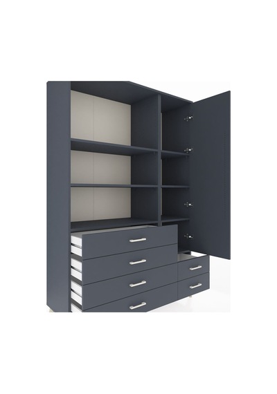 Hyperion Dolap 7 Raflı 6 Çekmeceli Tek Kapaklı 132x44x195 Antrasit-antrasit/antrasit Antrasıt/antrasıt Hyperion Dolap 7 Raflı 6 Çekmeceli Tek Kapaklı 132x44x195 Antrasit-antrasit/antrasit Antrasıt/antrasıt