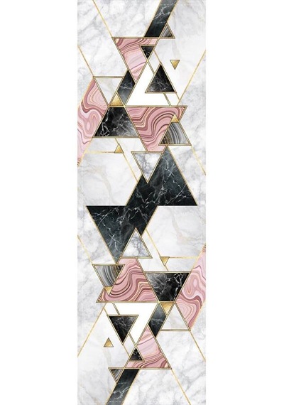 Pembe Geometrik Desenli Premium Masa Örtüsü Runner Rnr092n11
