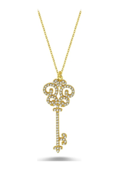 Taşlı Küçük Anahtar Kolye (498176333)