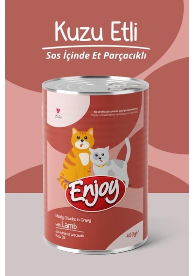 Enjoy Kuzu Etli Kedi Konservesi Sos İçinde Et Parçacıklı 400 Gr