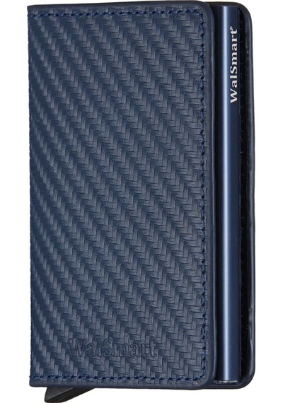 Walsmart Book Carbon Akıllı Mekanizmalı Deri Cüzdan Lacivert