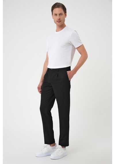 Efor Comfort Fit Beli Lastikli Pileli Siyah Jogger Pantolon P 1182 Siyah