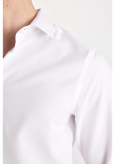 DeFacto Modern Fit Polo Yaka Poplin Uzun Kollu Beyaz Gömlek R4340AZNSWT60 DeFacto Modern Fit Polo Yaka Poplin Uzun Kollu Beyaz Gömlek R4340AZNSWT60