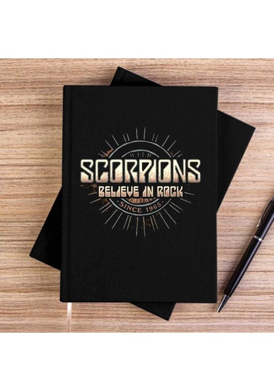 Scorpions Believe In Rock Siyah Çizgisiz Kanvas Defter