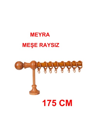 Meyra Demonte Başlıklı Ahşap Rustik Perde Askısı - Raysız -meşe 175 Cm Meşe