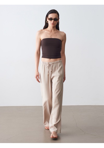 Dilvin 21218 Straplez Top-koyu Kahve