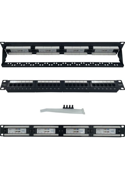 24Port Cat6 Utp Modüler Dolu Patch Panel