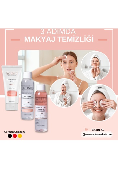 Aclind Cleansing Gel 75 ML + Dual-Active Make-Up Remover 125 ML + Micellar Cleansing Water 125 ML