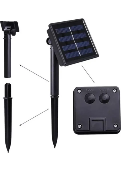 Rgb Çiçek Motifli Güneş Enerjili Led Bahçe Aydınlatması Renkli Solar Çiçek Işıldağı Rgb / Renkli
