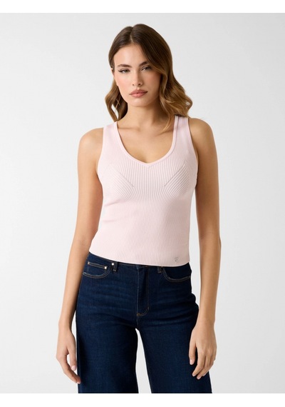 Guess Kolsuz V Yaka Stella Atlet Triko Kadın Pembe Triko W6rr36z0132-a627 Pembe