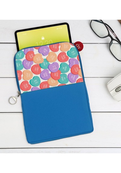 Bk Gift Kişiye Özel Sevgililer Karikatürlü Taşınabilir Koruyucu Tablet Kılıfı & Organizer Çanta - Mavi-100 Kılıf