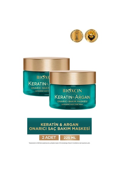 Bioxcin Keratin & Argan Onarıcı Bakım Maskesi 225 Ml 2 Adet