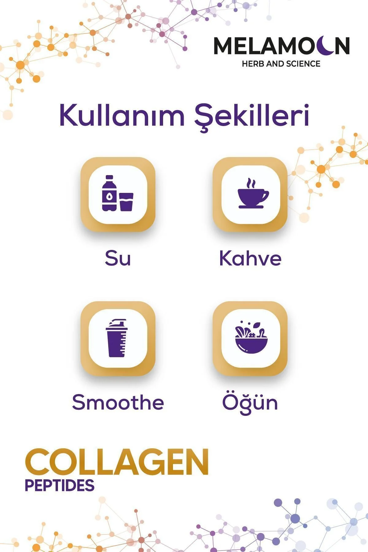 %100 Saf Ve Doğal Kolajen Collagen Peptitler, Hyaluronik Asit Ve Hidrolize Elastin Diyet Takviyesi