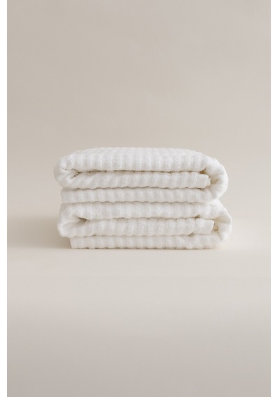 Ivory Beyaz Bordürlü Mikro Fiber %100 Pamuk 2li Banyo Havlusu Set Beyaz