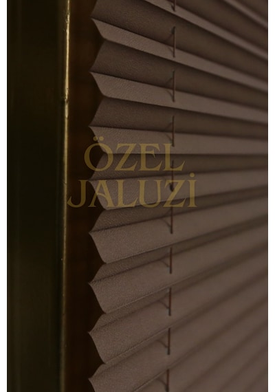 Kahve Cam Balkon Ve Ofis Plisse Perde Plain008 Kahverengi