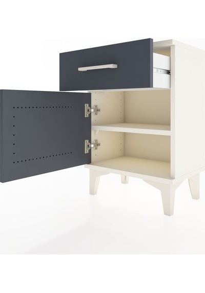 Arges Komodin Tek Raflı Tek Kapaklı 44x30x64 Aytaşı-antrasit Aytaşı