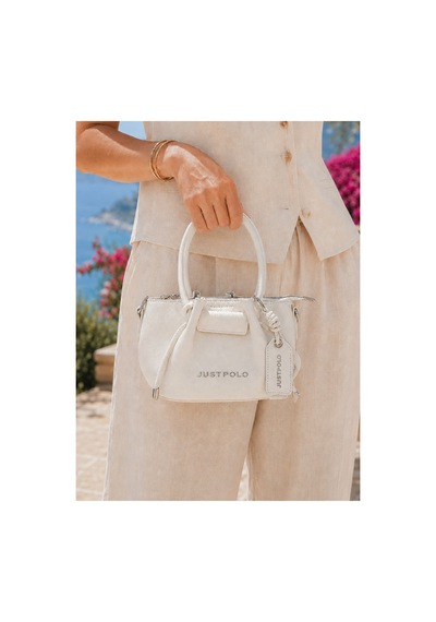Just Polo Kadın Yeni Sezon Aksesuar Detaylı El Ve Omuz Çantası Ebat : 12 X 21 Cm Shopper Beyaz