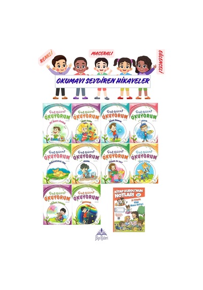 1 .sınıf Öğrencileri İçin Zevkle Okuyacağı 10 Lu Hikaye Seti - 5 Kitap Okuma Not Defteri Hediyeli