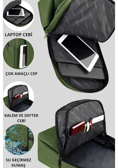 Notebook Cantasi Yesil Galb Leather Yeşil