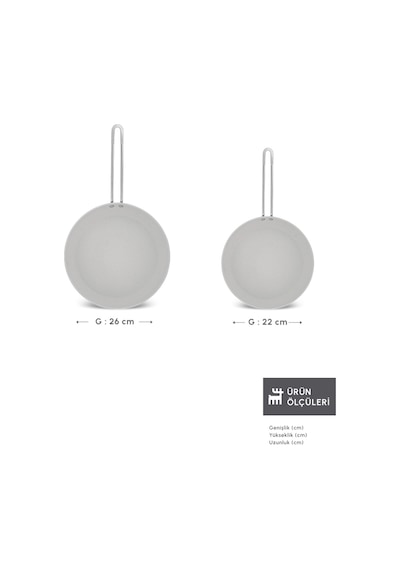 Emsan Biogranit White Stone Yanmaz Yapışmaz 2'li Tava Set Gri