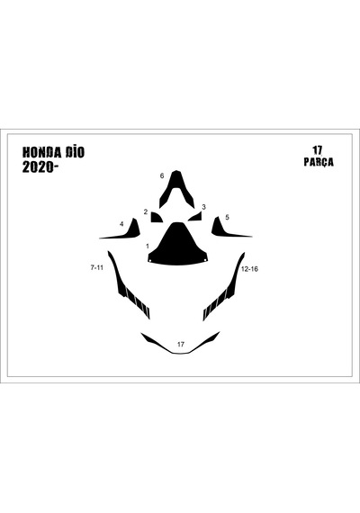 Honda Dio Tank Pad Ve Grenaj Kaplama Siyah