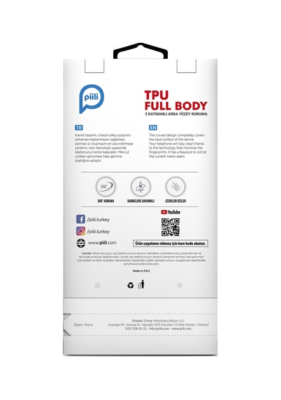 Piili Apple iPhone Uyumlu 15 Pro Max Tpu Full Body Arka Yüzey Koruyucu