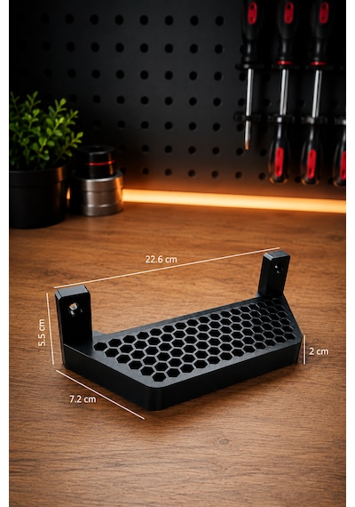 Tornavida Standı - Tornavida Askısı Duvar Tipi El Aleti Düzenleyici Organizer Rafı 22,6 Cm X 7,2 Cm X 2 Cm