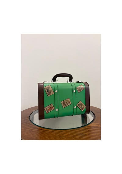 Eskitme Vintage Tarzı Kapaklı Metal Bavul Kutu Dekoratif Masaüstü Organizer Ve Biblo
