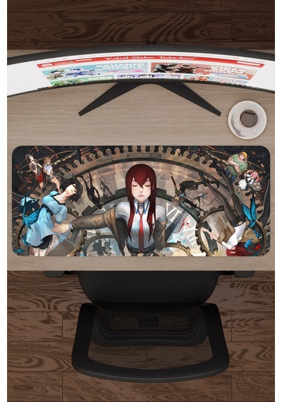 Steins Gate Kaymaz Dikişli Kauçuk Oyuncu Mousepad V5 - 70x30 Xl Gaming Mouse Pad Fare Altlığı