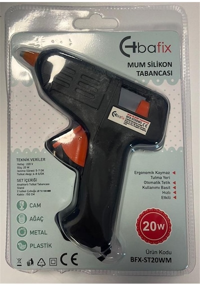 Bafix Mum Silikon Tabancası Siyah 20w