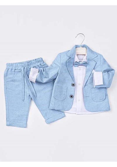 Concept Kids Concept Papyonlu Ceketli 4'lü 6-18 Ay Takım - Mavi