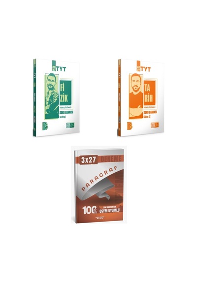 2027 2027 Benim Hocam Tyt Video Çözümlü Fizik + Tarih Soru + Anla Kazan Paragraf Deneme 3'lü Set