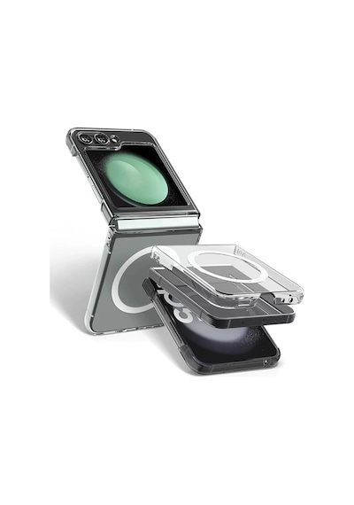 Samsung Uyumlu Galaxy Z Flip 6 Kılıf Kamera Korumalı M-safe Sert Pc Zore Porto Kapak Şeffaf