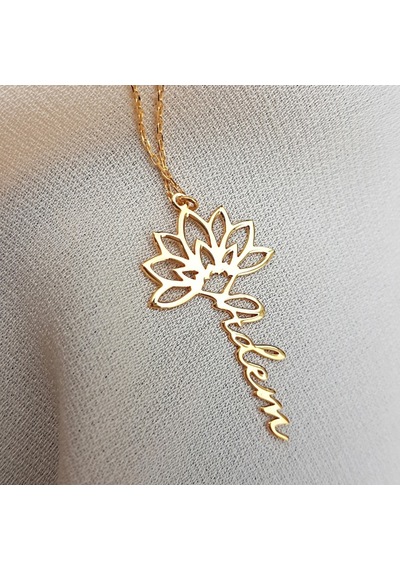 Vaoov 925 Ayar Gümüş Lotus Isim Kolye (473484014)