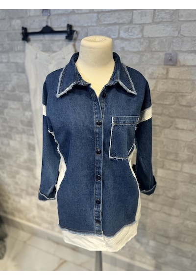 Denim Mix Gömlek/ceket Mavi