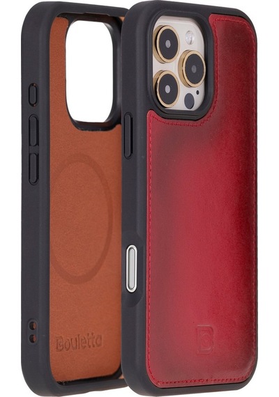 Apple Uyumlu iPhone Bouletta 16 Pro Hakiki Deri El Yapımı Cüzdanlı Kılıf Kiraz Çiçeği