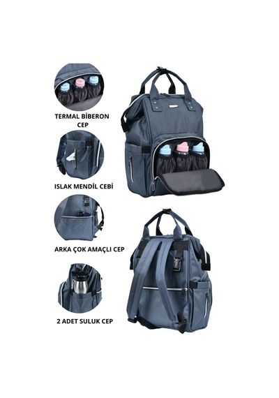 Galb Leather Bebek Bakım Çantaları Gri