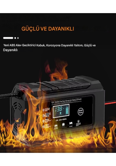 Rj-c1 12v 6a Akıllı Araba Motosiklet Lcd Ekran Araç Akü Onarım Hızlı Şarj Cihazı Islak Kuru Jel