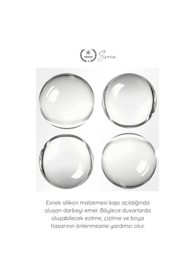 Kapıstoperi Yapışkanlı Kapı Stoperi Şeffaf 4 Adet Kapı Kolu Çarpma Engelleyici Duvar Koruyucu Silik